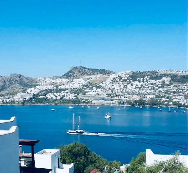 Site genel görünümü, denizle buluşan bahçeler